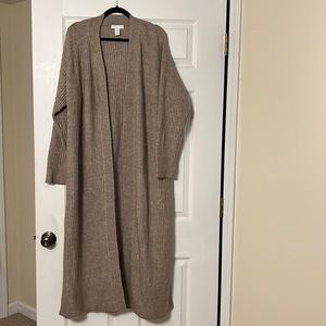 NWOT Extra long open ribbed wool blend open cardigan duster